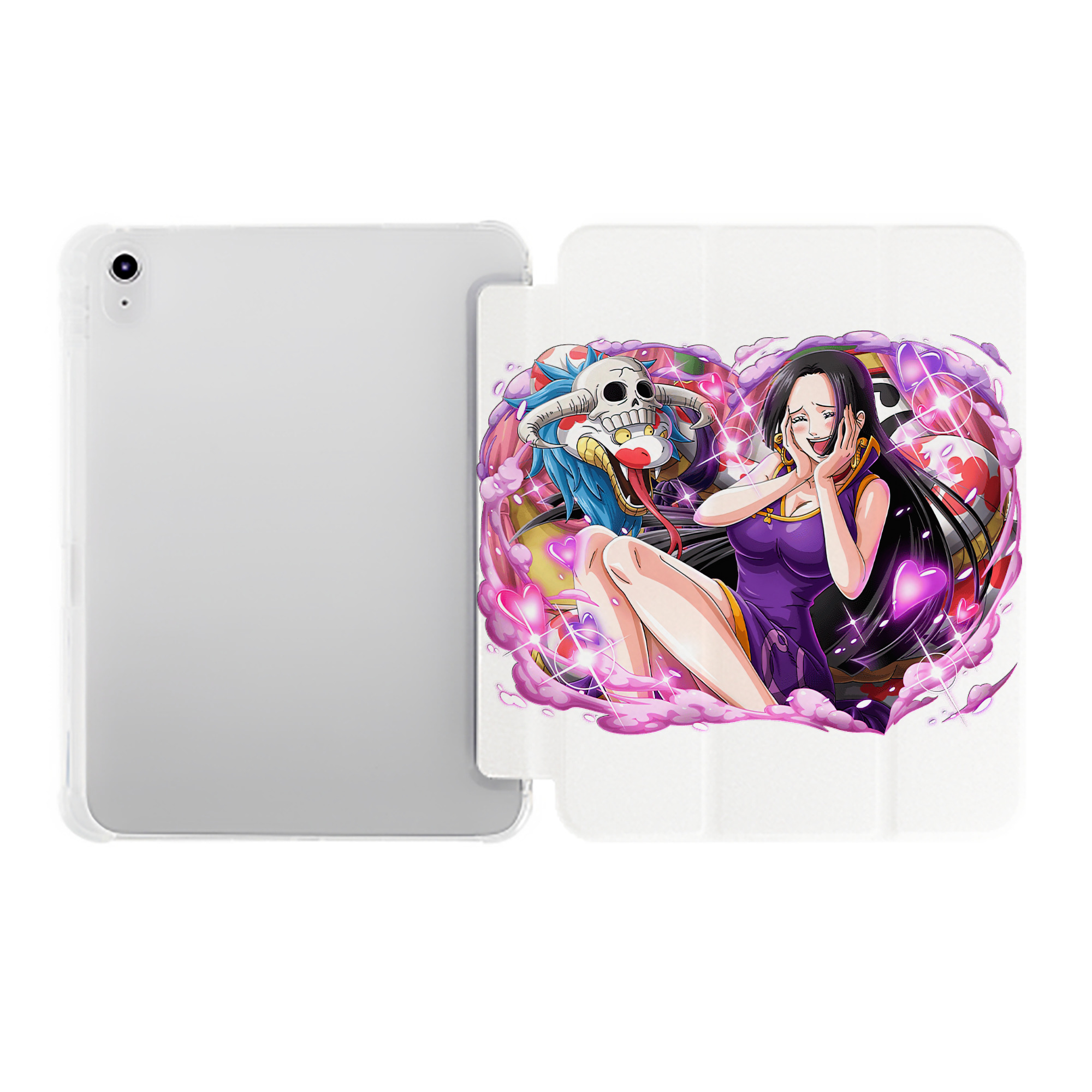 （画像用） ワンピース ボア・ハンコック ONE PIECE Boa·Hancock IPad ケース ペン収納付き 三つ折りスタンド PUレザー×シリコン 対応機種9.5/10.5/10.9インチ